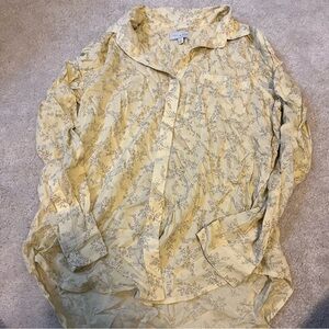 Lucky brand Yellow Patterned Button-Up Shirt